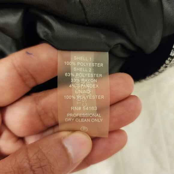 NWT Calvin Klein Houndstooth Black Gray Career Office Pencil Skirt, 6 Petite - Picture 7 of 8